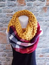 Load image into Gallery viewer, The Original Navy and Mustard Plaid Scarf