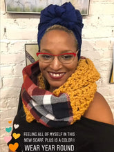 Load image into Gallery viewer, The Original Navy and Mustard Plaid Scarf