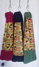 Load image into Gallery viewer, Kente Print Scarf with Black HandKnit Fabric