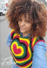 Load image into Gallery viewer, Groovy Crocheted Heart Vest

