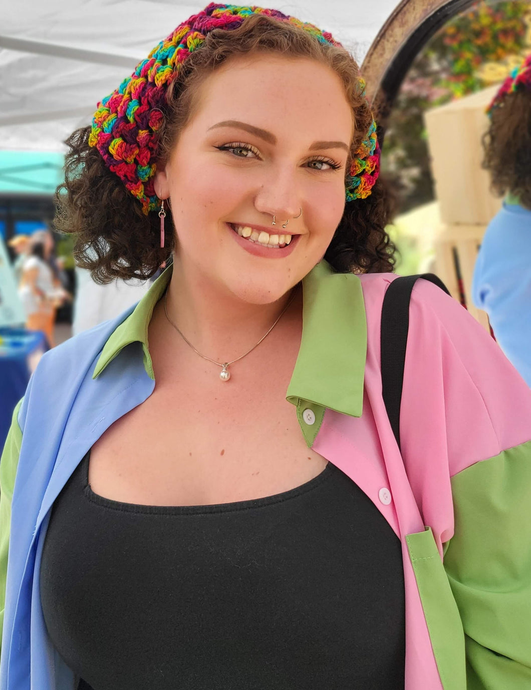 Rainbow Colored Bandana Scarf