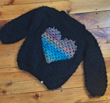 Load image into Gallery viewer, Black Heart Fuzzy Sweater
