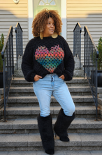 Load image into Gallery viewer, Black Heart Fuzzy Sweater
