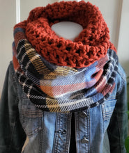 Load image into Gallery viewer, Rustic Elegance Plaid Infinity Scarf
