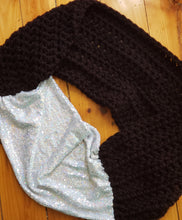 Load image into Gallery viewer, Black and Diamonds Infinity Scarf
