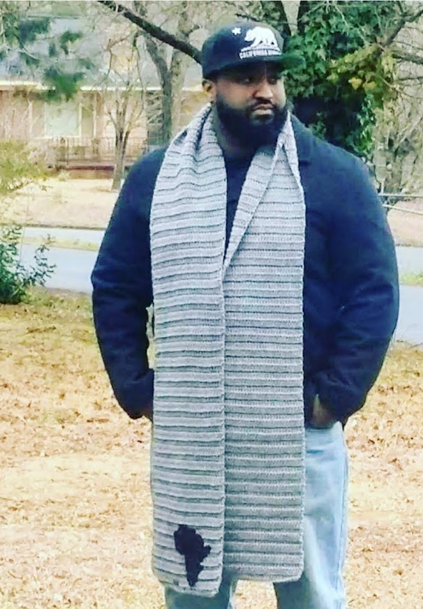 Hand Knit Textured Men's African Scarf