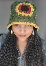 Load image into Gallery viewer, Crochet Sunflower Bucket Hat
